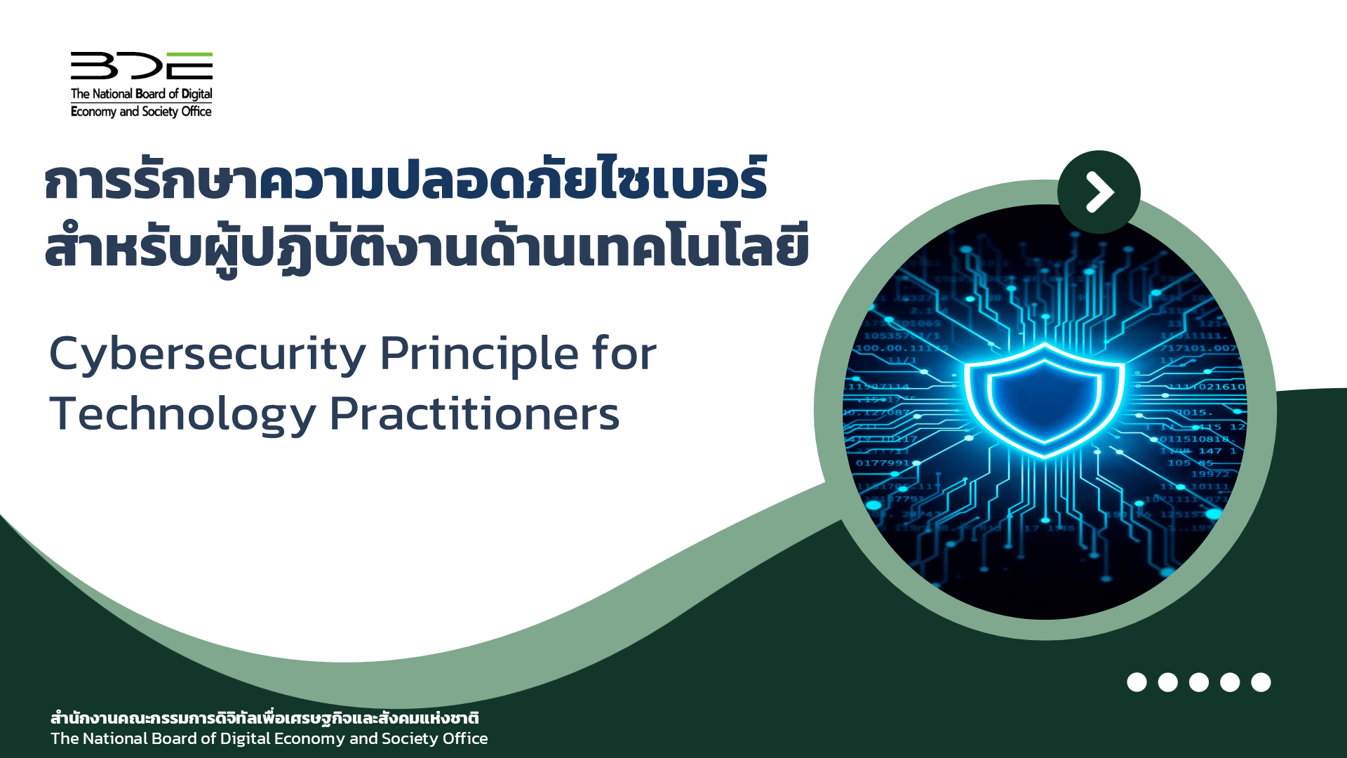 การรักษาความปลอดภัยไซเบอร์สำหรับผู้ปฏิบัติงานด้านเทคโนโลยี | Cybersecurity Principle for Technology Practitioners BDE001